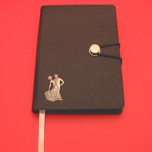 Ballroom Dancers Hand Cast Pewter Motif on A6 Black Journal - Strictly for Ballroom Dancers Gift - Dance Teacher Gift - Mum Christmas Gift
