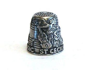 St Cecilia Thimble - Patron Saint of Music - Pewter Collectors Thimble - Music Gift - Gift for Musician - Mum Dad Christmas Gift