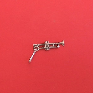 Trumpet Pewter Zipper Pull Charm Music Gift  Musician Music Teacher Gift
