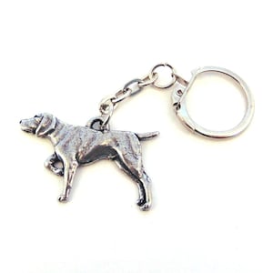 Portachiavi in peltro con design di Pointer tedesco a pelo corto - Portachiavi con cane da compagnia - Regalo per amanti dei cani - Regalo per matrimonio, festa del papà, Natale