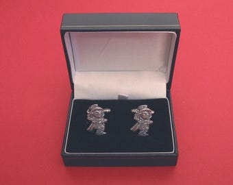 Mad Hatter design Pewter Cufflinks Gift Boxed, Alice in Wonderland Gift, Wedding Cufflinks Groomsmen Gifts