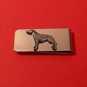 Greyhound Dog Chrome Plated Money Clip With Pewter Motif Mother Father Vet Pet Dog Gift Christmas present