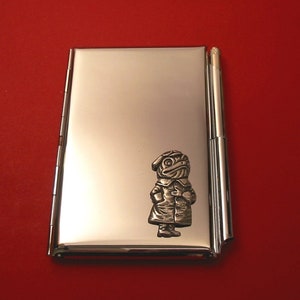 Porte-cartes chromé pour carnet et stylo Mr Toad Design - Carnet de notes avec poche - Le vent dans les saules - Cadeau de Noël pour la fête des pères
