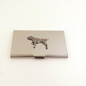 Tarjetero cromado con diseño de pointer alemán de pelo corto - Estuche para tarjetas de crédito de empresa - Regalo de pointer - Regalo para el día del padre de Dog