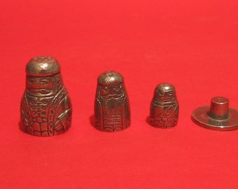 Cossack Russian Doll Thimble - Pewter Collectors Thimble - Unique Stacking Thimble - Russian Doll Gift
