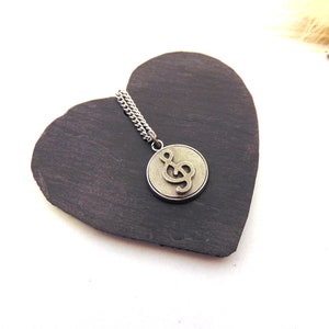 Treble Clef design Necklace - Pewter Insert Pendant Necklace - Music Necklace - Music Gift - Music Lover Gift - Musician Gift - Teacher Gift