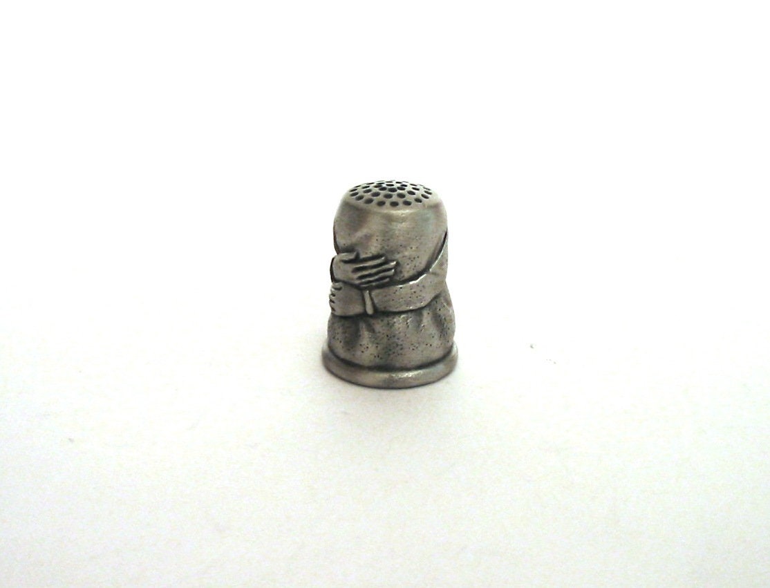 Hug Thimble Antique Pewter Collectors Thimble Missing You Etsy