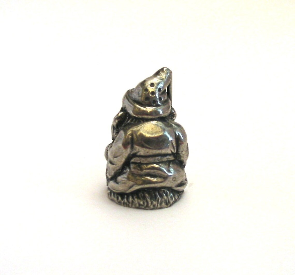 Fishing Gnome Thimble Pewter Collectors Thimble Gnome Gift Etsy