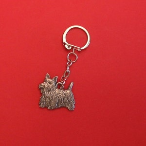 Scottish Terrier Pewter Motif Keyring Fathers Day Gift Pet Gift Scottie Dog Gift