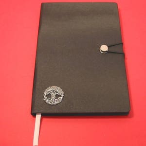 Tree of Life Hand Cast Pewter Motif on A5 Black Journal Teacher Gift Christmas Gift Notebook