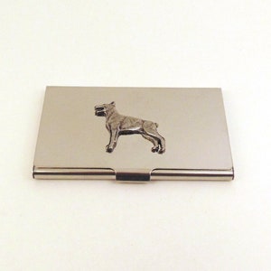 Doberman Pinscher Design Chrome Card Holder - Affaire de cartes de crédit d’affaires - Cadeau Doberman - Cadeau de la fête des pères de chien