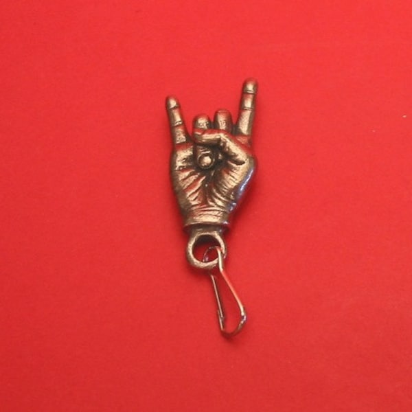 Rock auf Zinn Reißverschluss Pull Charm Rock Musik Geschenk Heavy Metal Geschenk Musiker Lehrer Rock Band Musik Geschenk