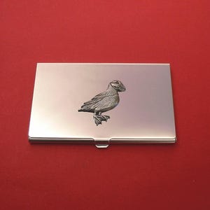 Porta-cartões com design Puffin, estojo para cartões de crédito corporativos, presente para escritório e casa, presente de Natal para mães e pais, presente Puffin