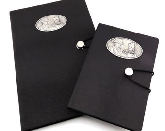 Battle of Waterloo Black A6 A5 Notebook Journals Gift Set, Napoleonic Gift, Fathers Day Gift