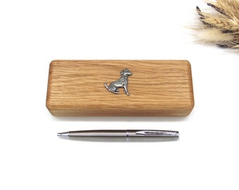 Jack Russell Terrier Oak Wooden Pen Box & Pen Set - Jack Russell Dog Gift - Dog Mum Dad Gift - Dog Lover Christmas Gift - Fathers Day Gift