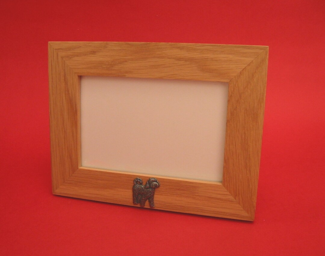 Cockapoo Landscape Real Oak Picture Frame 4 X 6 With Hand Cast Pewter ...