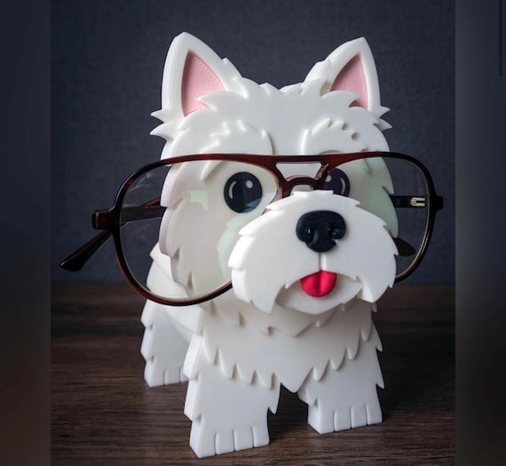 Eyeglasses  West Highland White Terrier Glasses Holder Stand – Cute Westie Dog Eyeglass Organizer for Desk or Nightstand Decor | dog gift