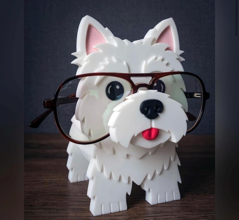 Cute Westie glasses organizer home décor gift for dog lovers