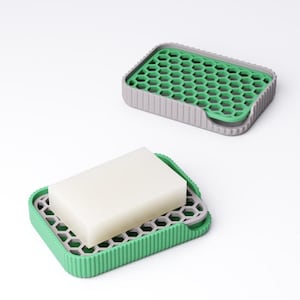 3D Printed Soap Dish Self Draining Holder – Modern Bathroom Sink Accessory – Home Decor Storage Tray for Shower & Countertop