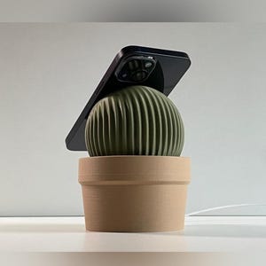 iPhone  Cactus MagSafe Charging Dock for iPhone – Unique Succulent Shape iPhone Stand Wireless Charger Modern Desk Organizer