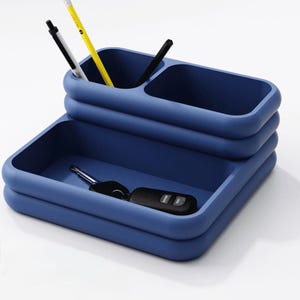 3D Printed Desk Organizer Storage Tray | Modern Home Office Organizer for Pens, Keys, Accessories | Minimalist Desktop Organizer | offices