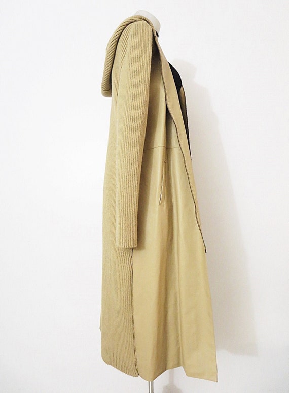 Nude Vegan Leather + Knit Cardigan - Light Jacket