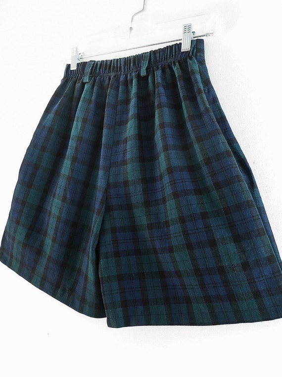 School Plaid Shorts / High Waist Shorts / 90's Sh… - image 5