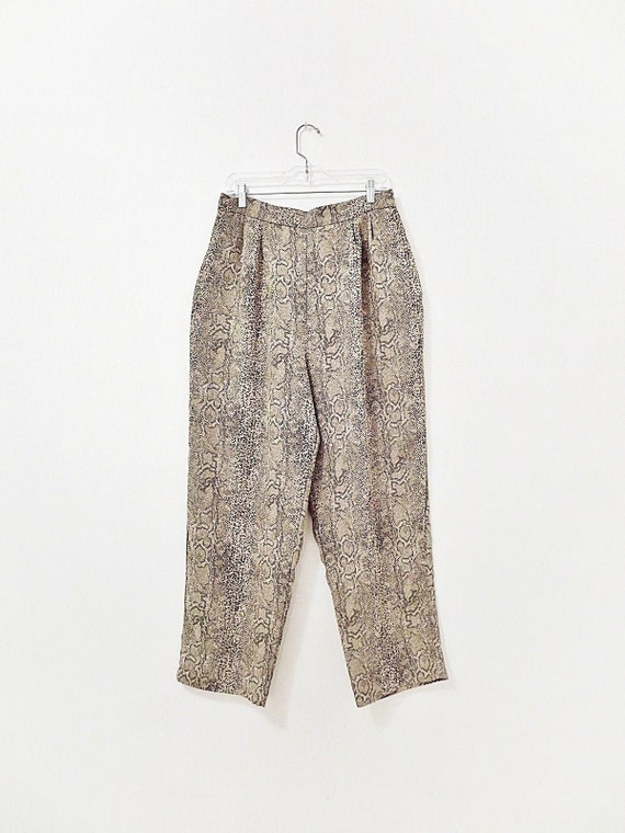 Vintage Snake Print Pants - Plus Size Vintage Pant