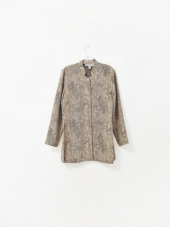 Vintage Snake Print Blouse - Vintage ALGO Blouse -