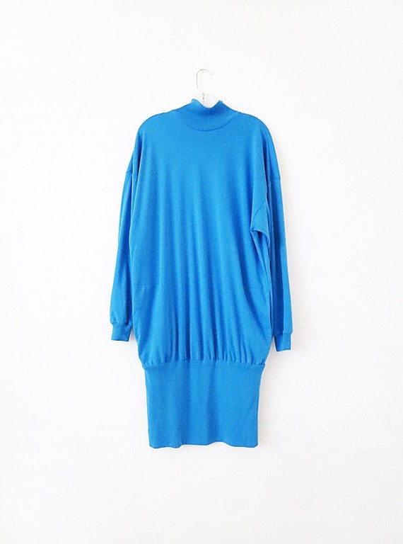 80's Vintage Sweater Dress - Oversized T Shirt - L