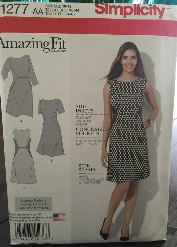 Simplicity 1277 Amazing Fit Collection Women's Dress Pattern Sizes 10-18