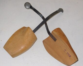 1 Pair Wooden Shoe Forms and Metal/Germany/Vintage