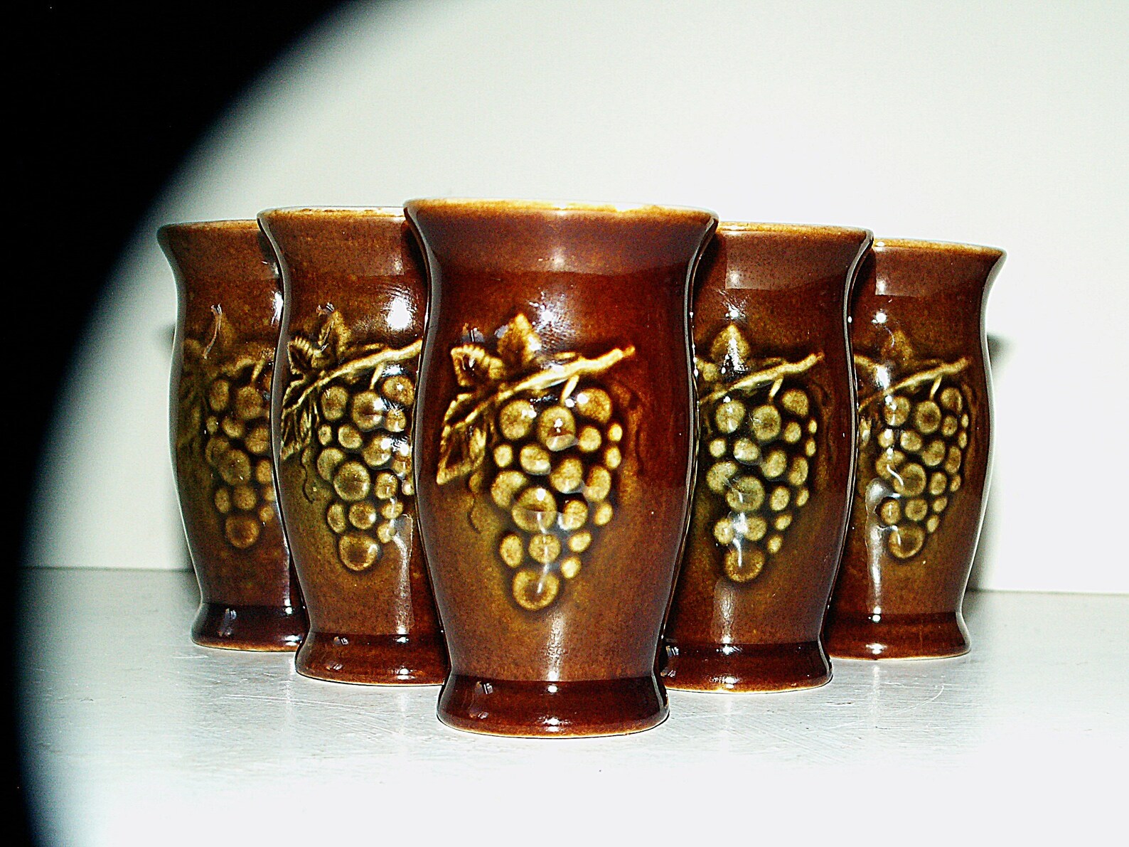 Wine Cups Pottery Vintage/6pcs Cups Grapes Etsy