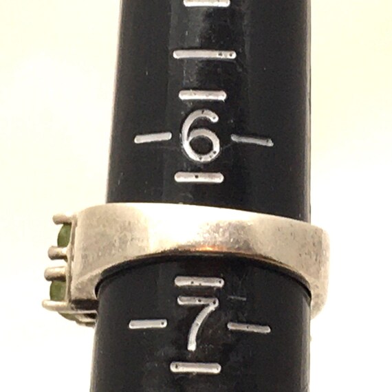 Double Row Peridot Ring, 8 Oval Stone Light Green… - image 6