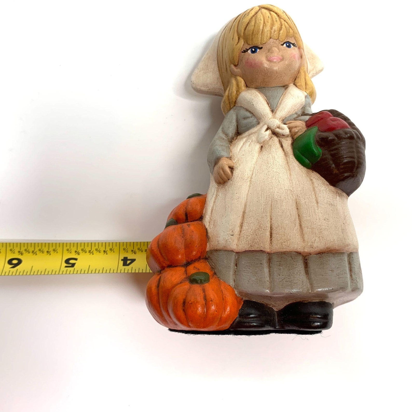 2 Ceramic Pilgrim Boy Girl Pair Figurines Thanksgiving Decor Etsy UK