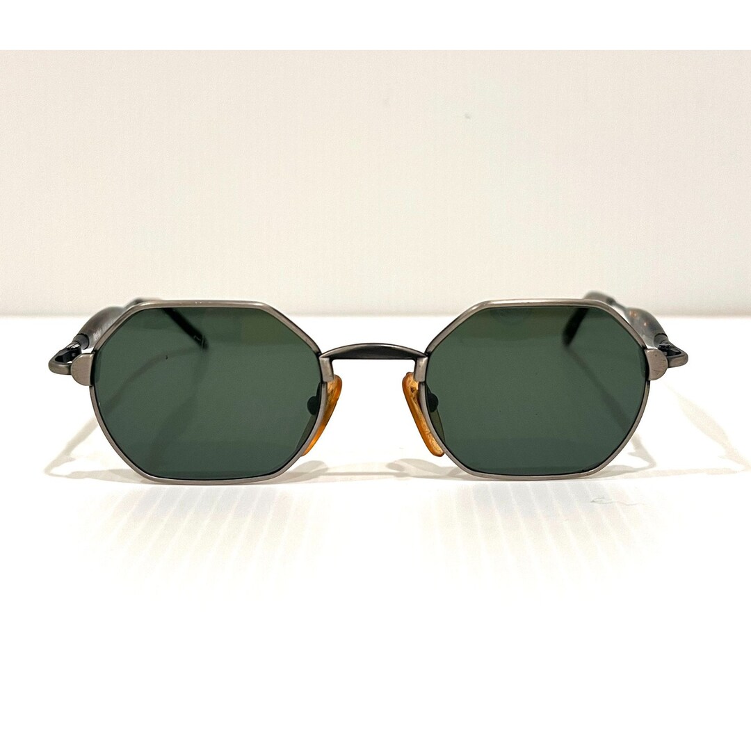 Lunettes De Soleil Vintage Mossimo Cavalier 024 - Argent Et Bleu, Forme Ovale, Neuves Avec étiquettes