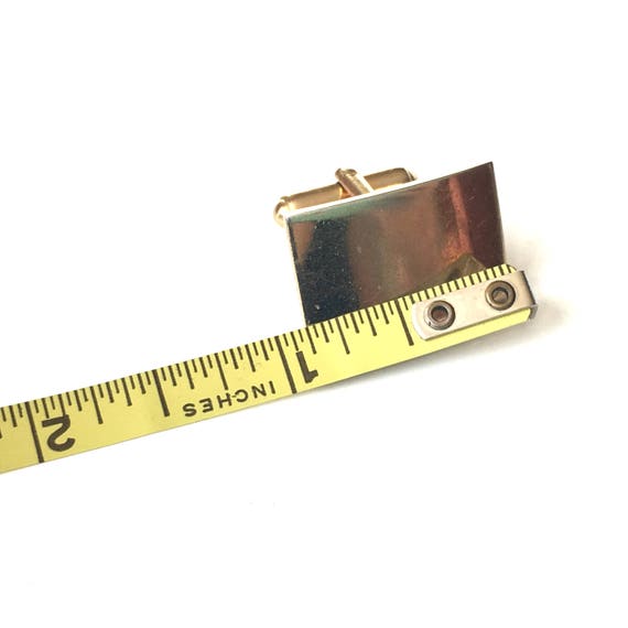 Anson Gold Tone Rectangular Curved Cufflinks, Rec… - image 7