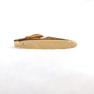 Gold Tone Etched Tie Bar Rounded Edge Tie Tack 1.25&quot;, Men&#39;s Accessory, Tie Bar, Tie Clasp, Men&#39;s Accessories, Black Tie, Steampunk, Swank