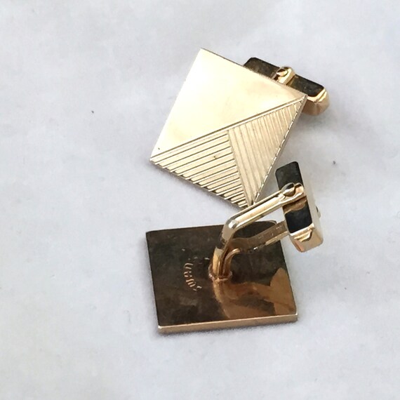 Boutons De Manchette Vintage Swank Dorés à éclats - Modèle Carré Avec Strass