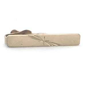 Gold Tone Etched Tie Bar, Sunburst Etched, Men&#39;s Accessory, Tie Bar, Tie Clasp, Men&#39;s Accessories, Black Tie, Steampunk, Swank