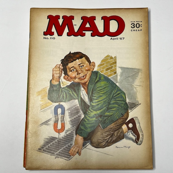 70's ヴィンテージ　ポスター　MAD magazine アルフレッド　乱交 Vintage MAD Magazine Comic Book Issue No. 110 April 1967 Magnet - Etsy