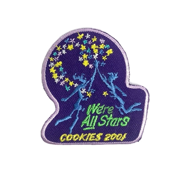 Girl Scouts Patch We're All Stars Sew On Embroidered Cookies 2001