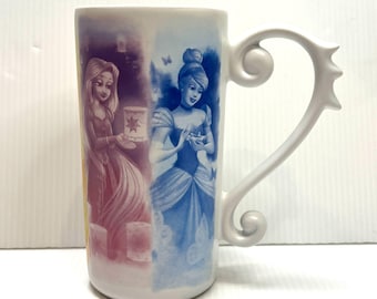 Pastel Rainbow Disney Princess Mug Rapunzel Ariel Belle & Cinderella Aurora Characters Disney Parks