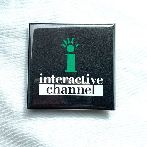 Square Interactive Channel Pinback Button Pin - image 1