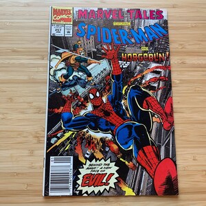 May include: A Marvel Tales comic book issue 257 featuring Spider-Man and Hobgoblin on the cover. The artwork shows Spider-Man swinging above a city street while Hobgoblin flies on a glider. The cover text reads Marvel Tales, Spider-Man, and Hobgoblin.