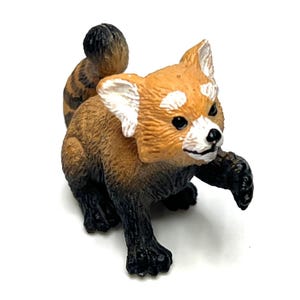 Miniature Red Panda Figurine Hand-Painted Collectible Animal Decor Small Size Toy