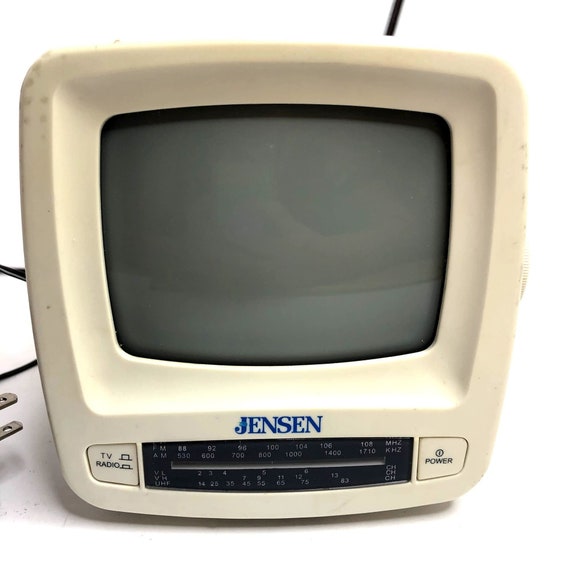 Jensen 5 Inch Portable Black White TV Radio Receiver Model