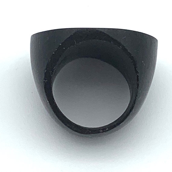 Circle Flat Top Ring, Circle Front Silver Flower … - image 2