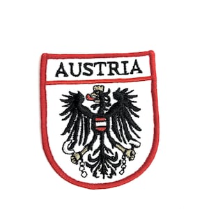 Austria Eagle Embroidered Patch Shield Flag