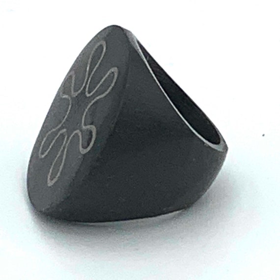 Circle Flat Top Ring, Circle Front Silver Flower … - image 8